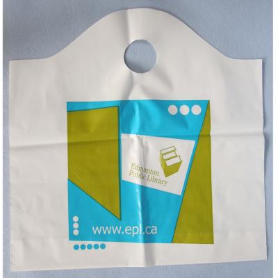 China Wave Handle Varigauge Shopping Bag Disposable Plastic Printed Top Carrier Bags for sale