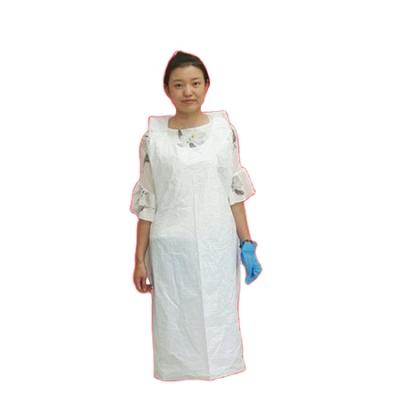 China Disposable Plastic PE Salon Cleaning Flat Apron for sale