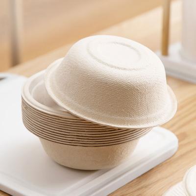 China Disposable Biodegradable Disposable Sugarcane Bagasse Pulp Food Bowl With Lid for sale