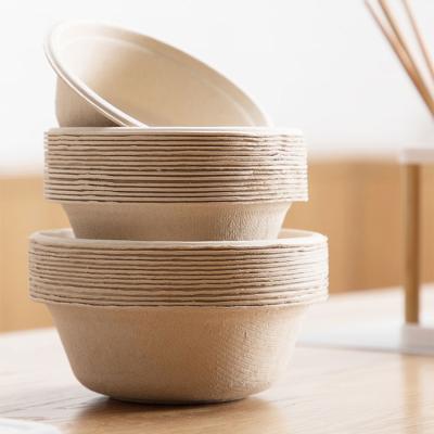 China 12 Ounce Disposable Disposable Biodegradable Food Grade Sugarcane Bagasse Paper Pulp Salad Bowl Containers for sale