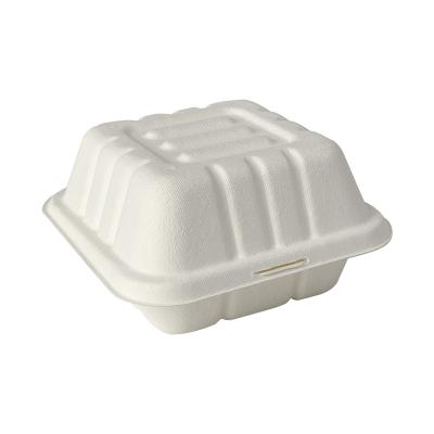 China Disposable Biodegradable Bagasse Food Packaging Container Hamburger Boxes for sale