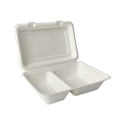 China Disposable Disposable Paper Pulp Burger Bento Cake Food Package Meal Box for sale