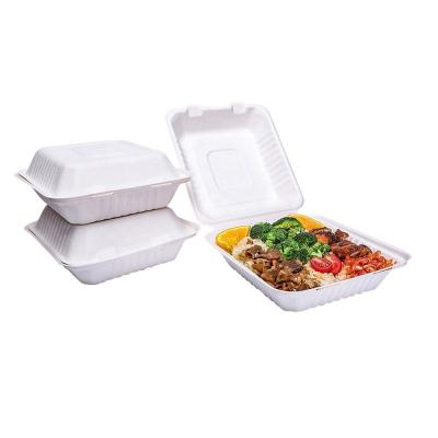 China Disposable Biodegradable Sugarcane Tableware Food Containers Disposable Box for sale