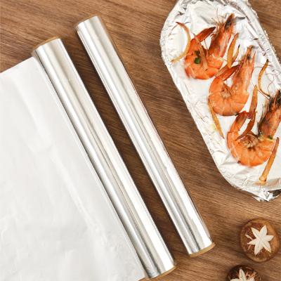 China Large Size Biodegradable Household Non Stick Food Wrapping Baking Papers Aluminum Foil Paper For Household Kitchen Heat Insult for sale