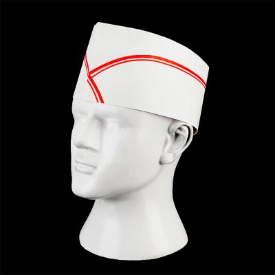 China China White Paper Chef Hats Flat Breathable Biodegradable Customized Disposable Adjustable Kids Cook Protective Sweat Hat For Chef for sale