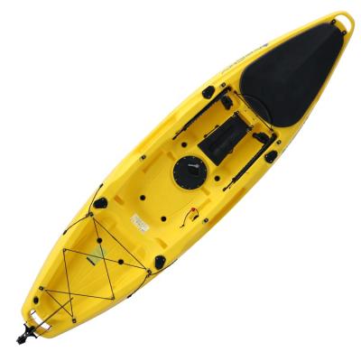 China Necky Sit On Top Yellow Plastic Kayak Pedal Drive Durable Stable Fishing Single Rowing Boat for sale