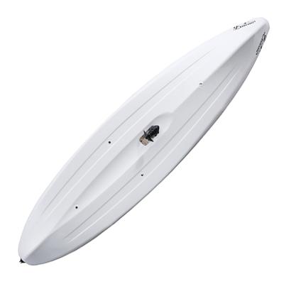 China Single Kayak 12ft Plastic Sit On Top White Cards Foot Pedal Control Fishing Kayak With Non Slip Mat On Sale for sale