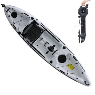 China Single Kayak Total 30KG Liquid Lime / White Mako 12 Fishing Canoe Kayak For Angler for sale