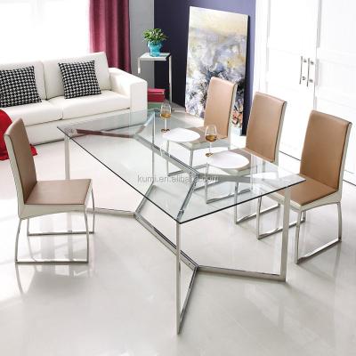 China Modern Luxury Glass Dining Room Furniture Dining Table For Dining Room Furniture Decor Table Set for sale