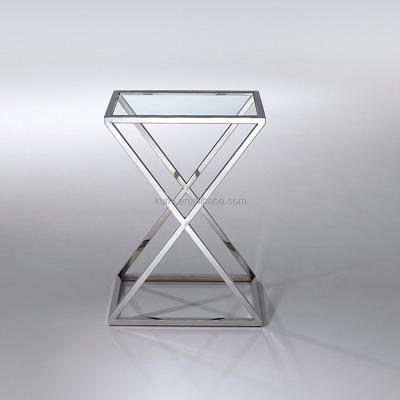 China Good quality modern silver stainless steel sofa end table new fashionable luxury design for end table for sale