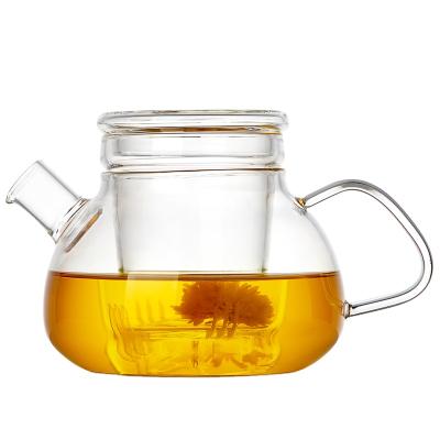 China Food Grade OEM Sustainable Service 800ml Turkish Glass Teapot With Glass Lid for sale