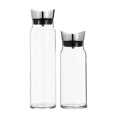 China Dishwasher-safe double walled pyrex glass water jug, glass water carafe for sale