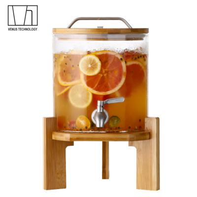 China Lightweight 4.8L, 7.5L Glass Dispenser With Tap, Glass Water Beverage Dispenser for sale