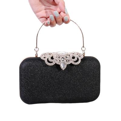 China 2021 new Lady pattern crown fine instant rhinestone handcrafted lady chain bags thin delicate printing handle dinner lady tote bags for sale