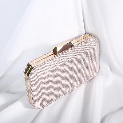 China Lady's fashion retro stripe three-dimensional exquisite classic square dinner bag clasp chain bags large capacity lady's handmade handbags for sale