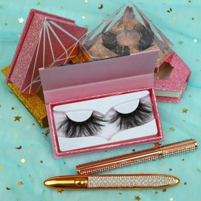 China 27mm Mink Lashes Wholesale Thick Mink Eyelash Vendor Fluffy Lashes Private Label Seller for sale