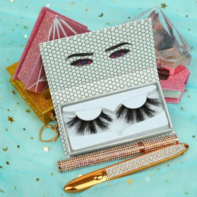 China 5d 27mm thick mink eyelashes 27mm mink eyelash full strip lashes seller customized boxes for sale