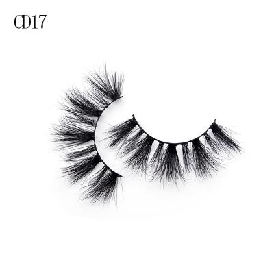 China Wholesale Thick Short Mink Lashes 3d Mink Eyelashes 18mm Natural Mink Lashes for sale