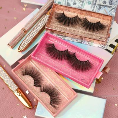 China 3d natural 25mm silk lashes tapered silk lashes private label false eyelash synthetic lashes synthetic for sale