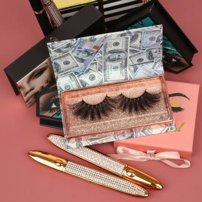 China Natural Ready To Ship Silk Lashes 25mm Faux Mink Eyelash With 3d Box Faux Mink Lashes Synthetic for sale