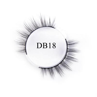 China Natural Natural 8mm-12mm Silk Strands 3d False Eyelashes Premium False Mink Lashes Silk 3d Strands With Private Label Lashes Box for sale