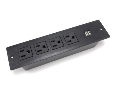 China New Products 4 Outlet Recessed Desktop Desktop-socket Socket With Usb Ports for sale