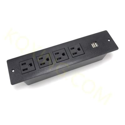 China High Quality Custom 4 Outlet Recessed Desktop-Plug Desktop Socket With Usb Ports for sale