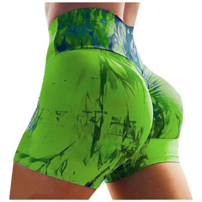 China High Waist Plus Size Yoga Gym Pants Women Workout Sports Pants Women's Running Tie Dye Fitness Shorts Gaiters for sale