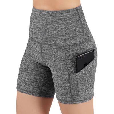 China Gym Shorts Yoga Plus Size Jogging Running Shorts Pants Women Lift Up High Waist Tight Sports Pocket Fitness Shorts Gaiters for sale