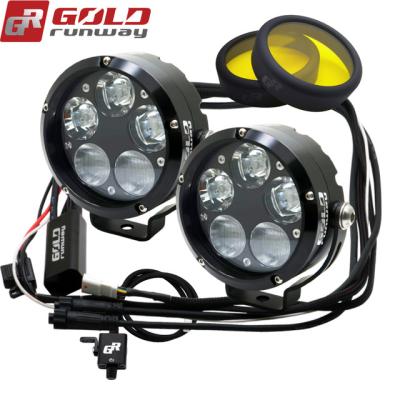 China GOLDRUNWAY GR Aluminum Black Anodic Oxidation Wateaproof IP68 50W LED Headlights Motorcycle Aluminum Lighting System for sale