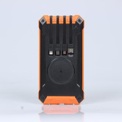 China Hot Selling Orange Camping Fast Charging Support Large Capacity Outdoor Led Display Solar Portable Charger Power Bank For USB IOS Type-C for sale