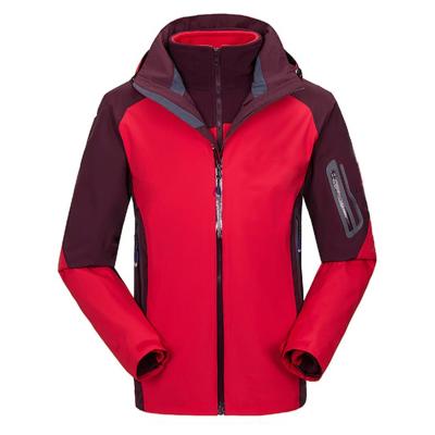 China Waterproof Men 3 in 1 Detachable Hood Windproof Coat Waterproof Ski Jacket Warm Fleece Liner Winter for sale