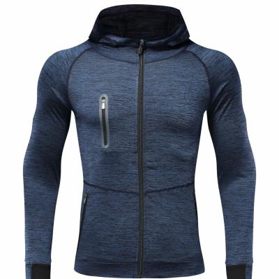 China QUICK DRY Men's Workout Hoodie Light Weight Sporty Casual Long Sleeve Full Zipper Sports Jacket for sale