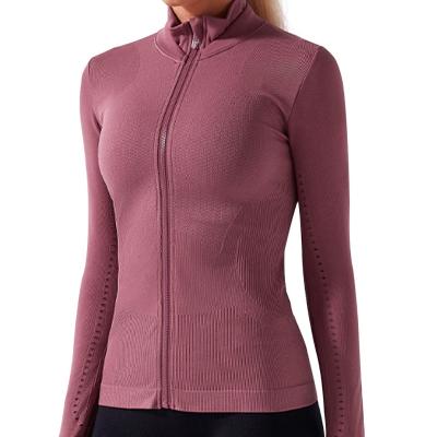 China QUICK DRY Women Sport Workout Jacket Zipper Stretchy Yoga Running Jacket for sale