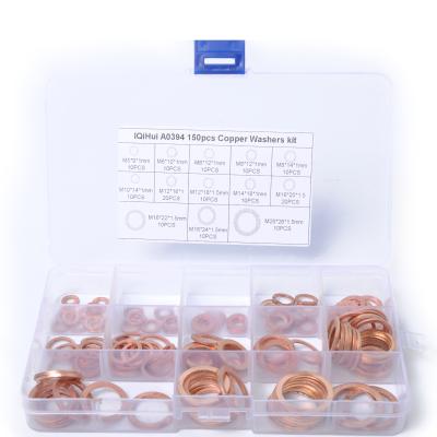 China Outer Tooth 150PCs 13 Grades Solid Copper Gaskets Wholesale Price To BAJUTU Plastic Gasket Set Box Shopify Amazon Ebay Wish Hot Seller for sale