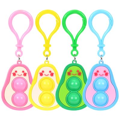 China Washable Custom Soft Key Chain Soft Key Chain Silicone Bubble 3D Print PVC 3d Rubber Arts Fruit Fruit Avocado Customized Create for sale