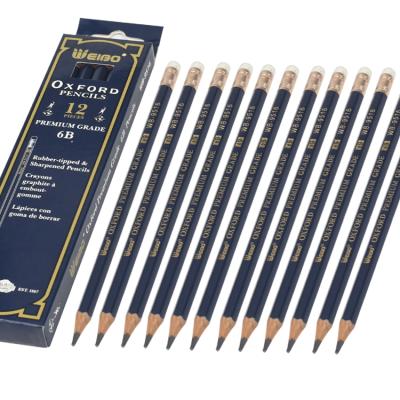 China WEIBO 12pcs Interesting Stationery Box Set Extra Pencils 6B Hexagonal Smooth Graphite Drawing Pencils Perfect For Drawing Sketching Shading for sale