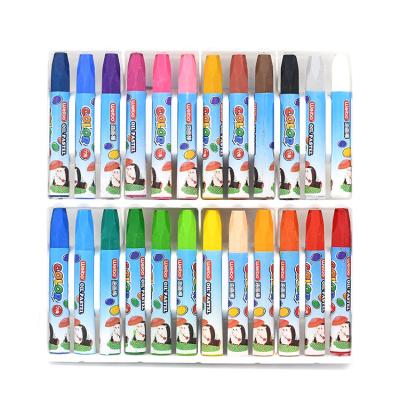 China Smoothly Smooth 24 Colors Set Stationery Color Oil Pastel Crayon Safety Colored Non-Toxic Painting Wax Crayon Kids For Child Drawing for sale