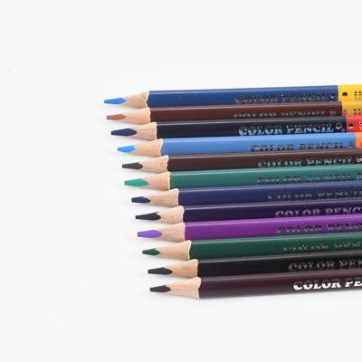 China Triangle Bar Double Head Color Pencil Professional Drawing Children's Hand Drawing Elementary School Students With Oil Color Lead Brush for sale