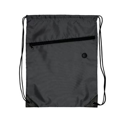 China Custom SSG Logo Printed Sports Waterproof Pocket Drawstring Bag with Front Zipper for sale