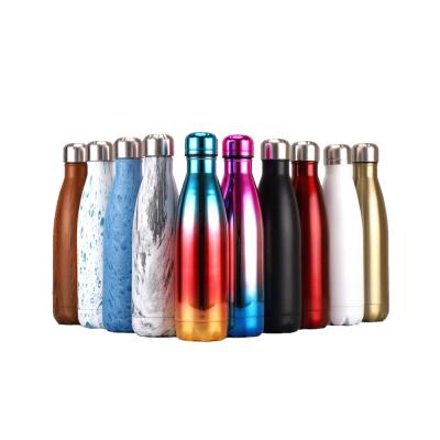 China Double Wall Metal Water Bottles Logo Vacuum Leak Proof Sustainable Custom Cola Shaped Sports Insulated Stainless Steel Water Bottle for sale