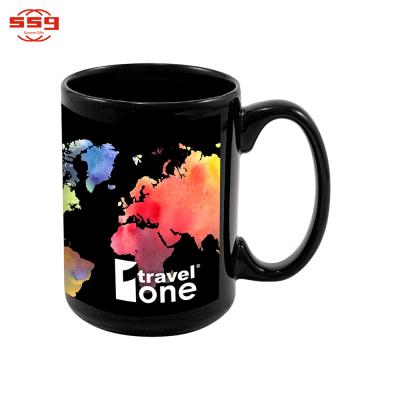 China Viable Custom Cheap Full Color C Handle Ceramic Mug Dye Sublimation Printing Ceramic Mug for sale