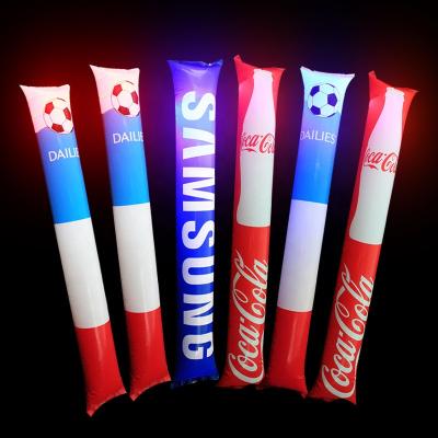 China Recyclable promotional cheap high quality PE inflatable cheering stick, kick cheer cheer spirit stick, thunder stick for sale