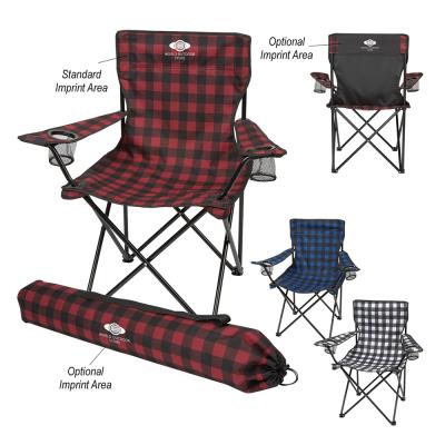 China Fishing Promotional Popular Hot Selling Chair Outdoor Folding Camping Chair With Arm Rest Cup Holder With Custom Printed Logo for sale