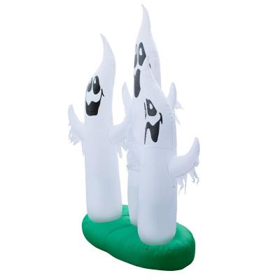 China Polyester Fabric 300cm Inflatable Halloween Ghost with Rotating Flame Light Horror Halloween Decoration for Home Outdoor Yard Glowing Ghost Props for sale