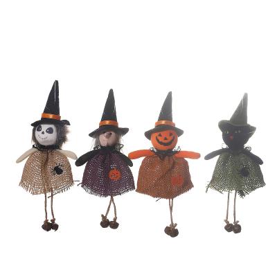 China Cloth Halloween Plush Doll Ghost Festival Pumpkin Dangle Witch Ornaments Haunted House Decoration Props Halloween Party Decorations for sale