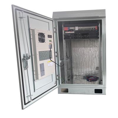 China Outdoor Hardware 18U 24U Electronic Outdoor Cabinet For Telecom IP55 IP65 Waterproof Battery Cabinet With Smart Air Conditioner for sale