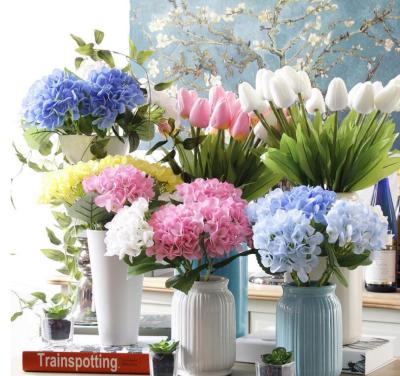 China Wedding Short Artificial Flower Head Hydrangea Flower Diameter About 13cm Single Flower Wedding Hydrangea Flowers for sale