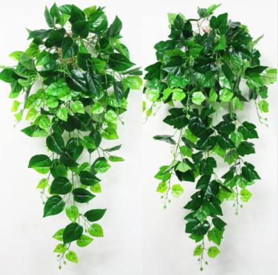 China Plant Home Artificial Rattan Decoration Plastic Green Leaf Vine FOR Leave Artificial Ivy Vines Green Plant Plant Vines Wall Hanging for sale