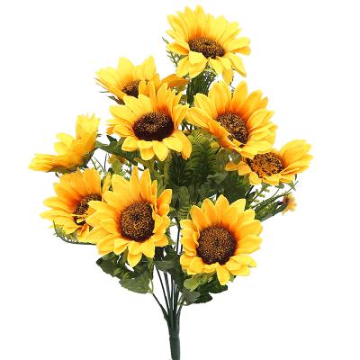 China Home Decotation 10 Branches Artificial Sunflowers Bouquet Flower Arrangement Wedding Bouquet Home Decorations Table Centerpieces for sale